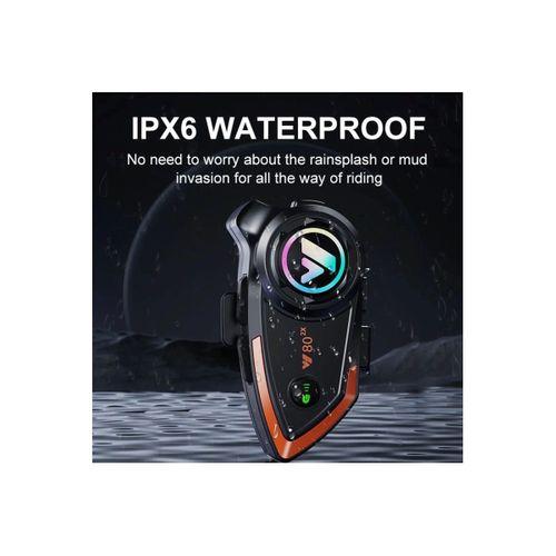 Yeni Model Y80-2x Motosiklet İntercom 2 Kişilik Bağlantı Rgb Işıklı Bluetooth Kulaklık Seti