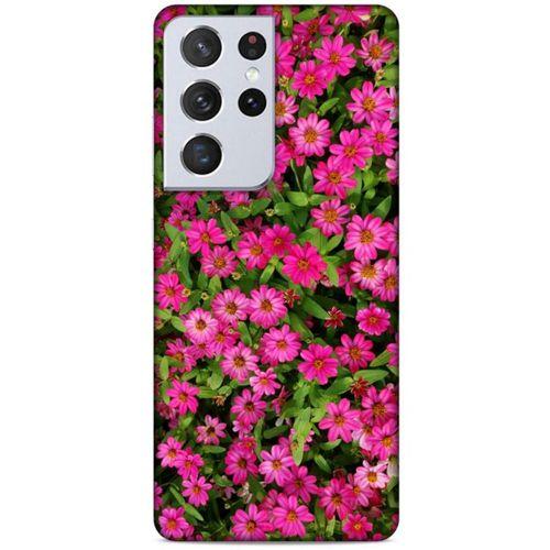 Lopard Samsung Galaxy S21 Ultra Uyumlu Kılıf Bahar (40) Fit Silikon Kılıf Koyu Pembe