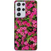 Lopard Samsung Galaxy S21 Ultra Uyumlu Kılıf Bahar (40) Fit Silikon Kılıf Koyu Pembe