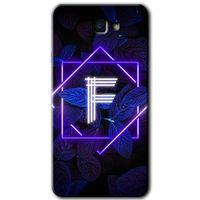 Galaxy J7 Prime 2 Kılıf HD Desen Baskılı Arka Kapak - Dark Neon Yaprak F Harfi + Kırılmaz Cam