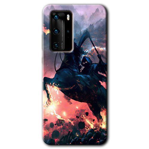 MRCİLETİSİM Huawei P40 Pro Kılıf HD Desen Baskılı Arka Kapak + Temperli Cam - Bloodhorne