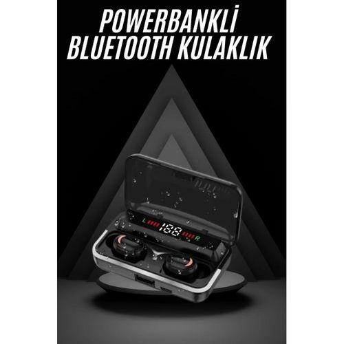 Bluetooth Kulaklık Dijital Şarj Göstergeli Powerbankli Bass Özellikli Kablosuz Kulakiçi 5.1 Mikrofonlu