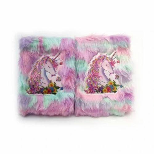 Çiçekli Unicorn Tasarımlı Peluş Hatıra Defteri