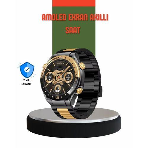 Amoled Ekran Akıllı Saat Bluetooth 5.1 Çağrı Destekli 3 Bileklikli