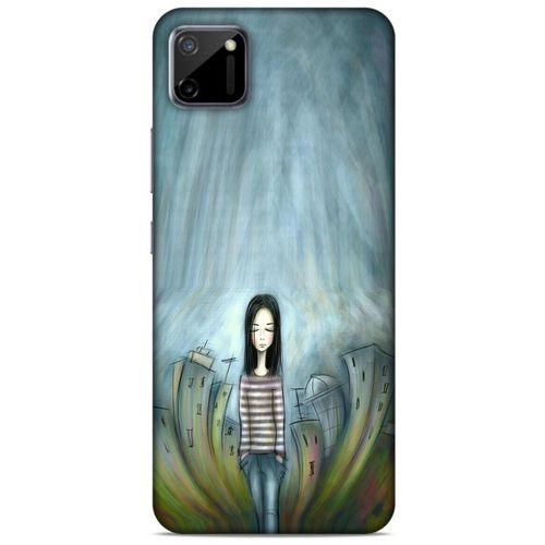 Oppo Realme C11 Kılıf Depresyon (22) Tam Koruma Kılıfı Fuşya Bordo