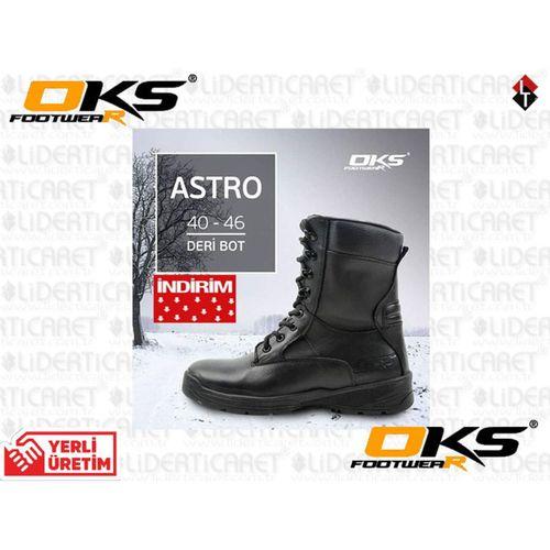 ASTRO Kışılk Siyah Renk Deri Fermuarlı Asker & Polis Botu