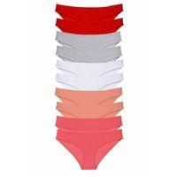 10 adet Süper Eko Set Likralı Kadın Slip Külot Kırmızı Gri Beyaz Pudra Fuşya