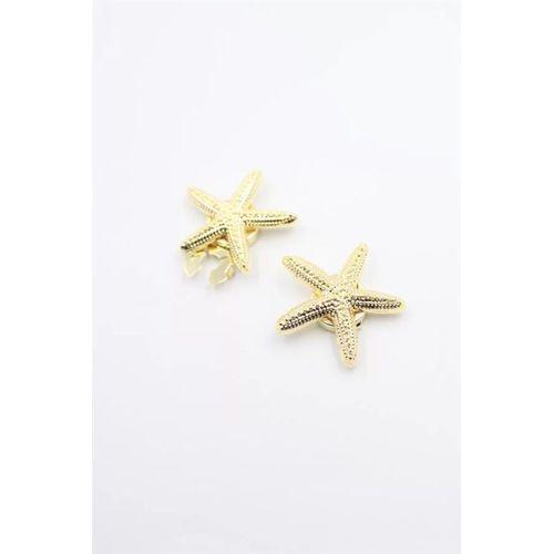 Deniz Yıldızı Düğme Broşu - Altın