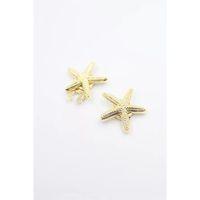 Deniz Yıldızı Düğme Broşu - Altın