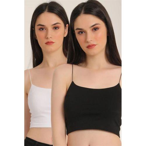 Kadın İp Askılı 2 Li Yarım Atlet Büstiyer Siyah-Beyaz Berrak-8031