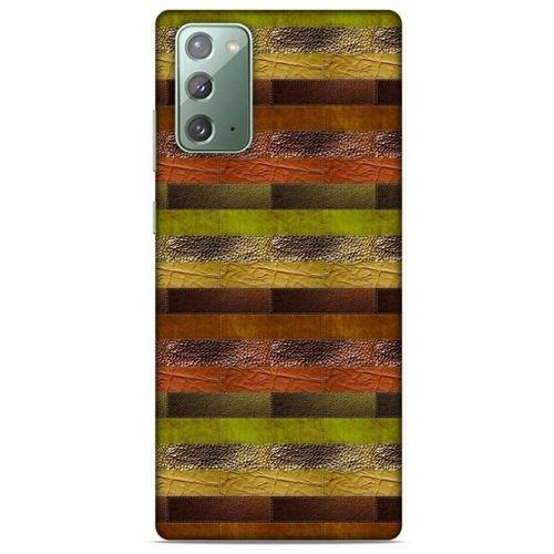 Samsung Galaxy Note 20 Kılıf Patchwork (48) Bumper Kılıf Kahve Yeşil