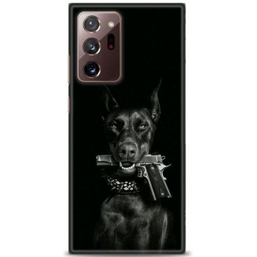 Samsung Galaxy Note 20 Kılıf HD Baskılı Kılıf - Tabanca ve Köpek + Tam Ekran Koruyucu