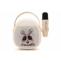 Çocuklara Özel Retro Tasarımlı Bluetooth Karaoke Mikrofon Ve Ahşap Tripodlu – Beyaz