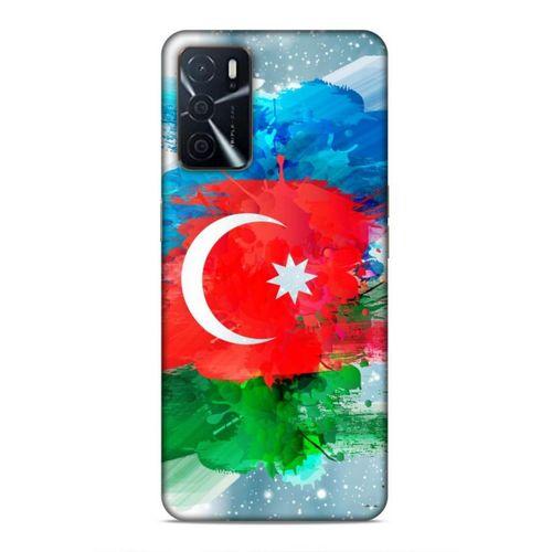 Oppo A16 Uyumlu Kılıf Azarbaijan (15) Antişok Kılıf Bayrak İllustre