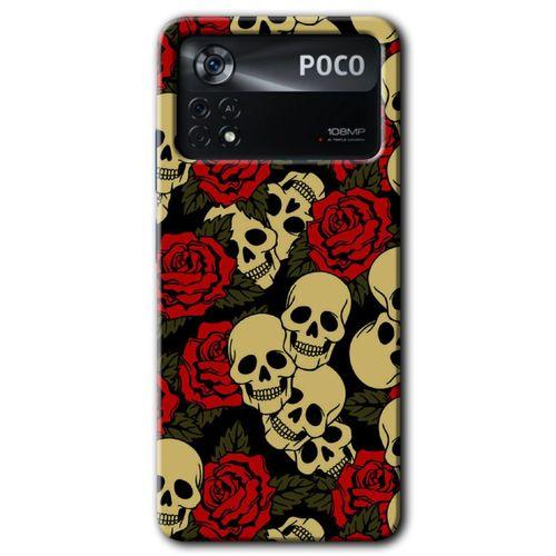 Poco x4 Pro Kılıf HD Desen Baskılı Arka Kapak + Temperli Cam - Kurukafa Aşk