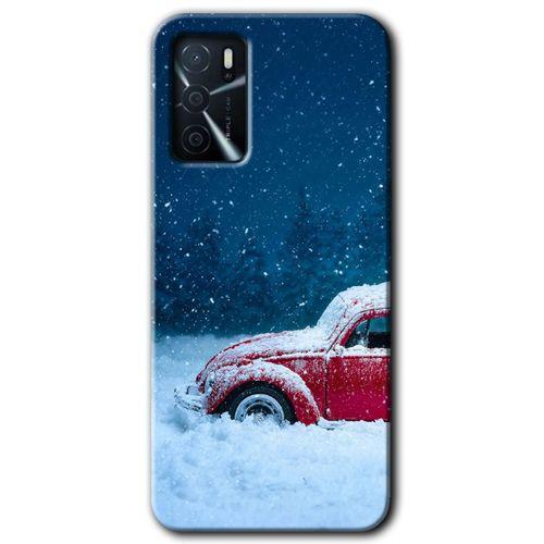 Oppo A16 Kılıf HD Desen Baskılı Arka Kapak - Karlı Vosvos + Kırılmaz Cam