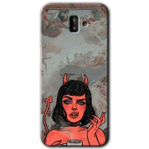 Galaxy J8 Kılıf HD Desen Baskılı Arka Kapak - Devil Girl