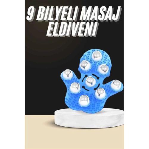 Selülit Giderici Masaj Eldiveni 9 Bilyeli Palm Masaj Eldiven Tam Vücut