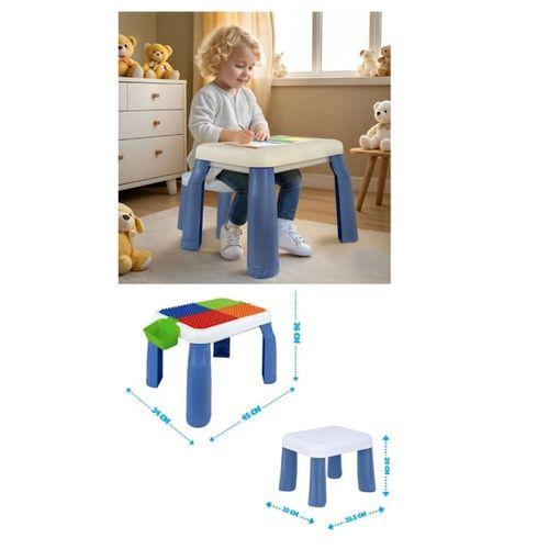 Eğitici Oyuncak URT035-002 BÜYÜK SANDALYELİ 64 PCS Bİ-BLOKS MASASI