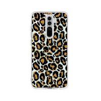 Redmi Note 8 Pro Leopar Desenli Premium Şeffaf Silikon Kılıf