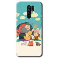 MRCİLETİSİM Xiaomi Redmi 9 Kılıf Baskılı Kapak - Kış Pikniği + 5D Tam Kaplayan Cam