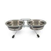 Beeztees Köpek İkili Mama ve Su Kabı, Paslanmaz Çelik, Sessiz&Kaymaz, 11cm, 2x220ml