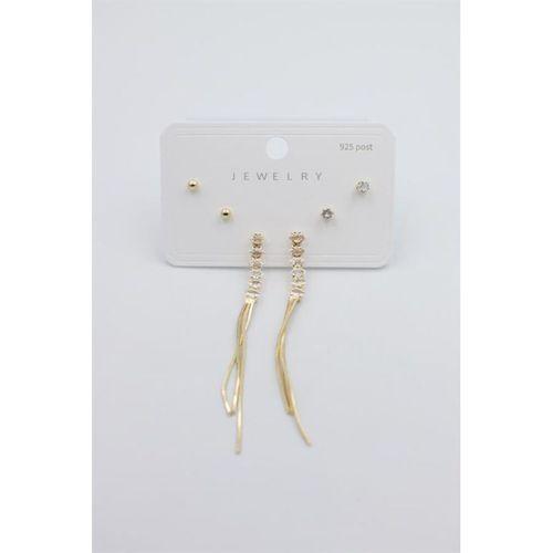 Çoklu Set Küpe - Altın