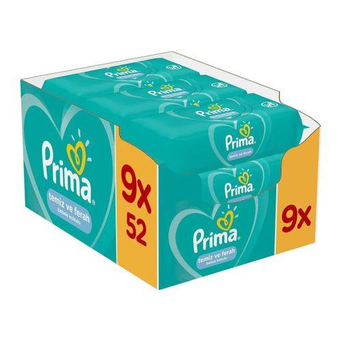 Prima Temiz ve Ferah Islak Havlu Mendil 9'Lu 468 Yaprak