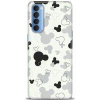 Oppo Reno 4 Pro Kılıf HD Baskılı Kılıf - Siyah Mickey + Tam Ekran Koruyucu