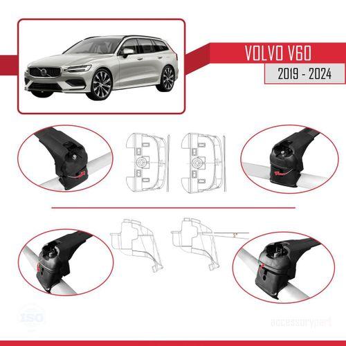 Volvo V60 2019 ve Sonrası ile uyumlu ACE-2 Ara Atkı Tavan Barı SİYAH