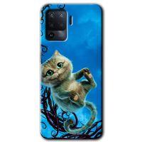 Oppo Reno 5 Lite Kılıf HD Desen Baskılı Arka Kapak - Çılgın Kedi