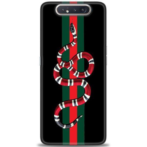 Samsung Galaxy A80 Kılıf HD Baskılı Kılıf - Kırmızı Yeşil Yılan + Tam Ekran Koruyucu