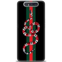 Samsung Galaxy A80 Kılıf HD Baskılı Kılıf - Kırmızı Yeşil Yılan + Tam Ekran Koruyucu