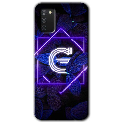 Potkal Hediye Fabrikası Samsung Galaxy A02s Kılıf HD Desen Baskılı Arka Kapak - Dark Neon Yaprak G Harfi