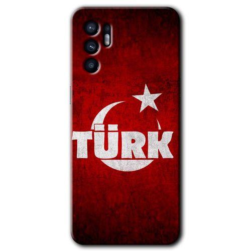 OPPO Oppo Reno 6 Kılıf HD Desen Baskılı Arka Kapak - Ayyıldız Türk