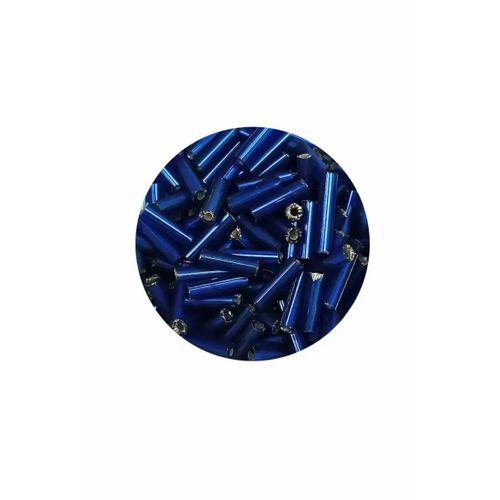 Uzun Boru Kesme Boncuk Çap 2mm Uzunluk 10 mm - 20 Gram - Lacivert - BNC233