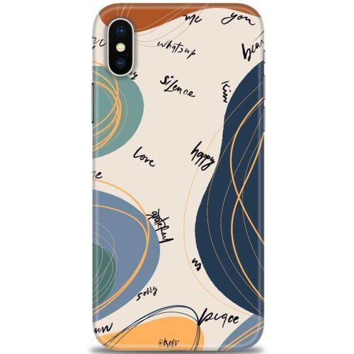 iPhone XS Max Kılıf HD Baskılı Kılıf - Happy + Tam Ekran Koruyucu