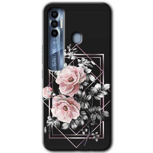 Tecno Spark 7 Pro Kılıf HD Desen Baskılı Arka Kapak - Retro Çiçek 1