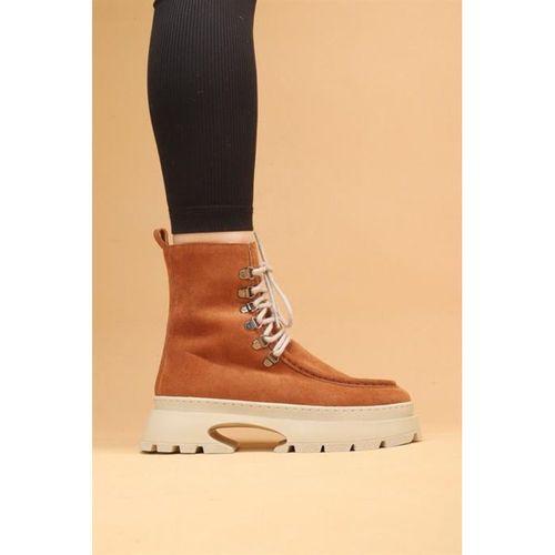 Seria Taba Renkli Fermuarlı Süet Kadın Bot