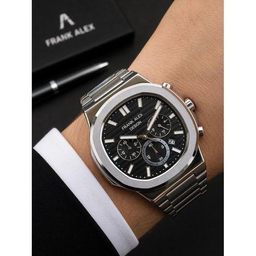 Frank Alex Design Erkek Kol Saati Çelik Kordon Takvimli Kadran Şık Premium 2 Yıl Garantili E07275.3