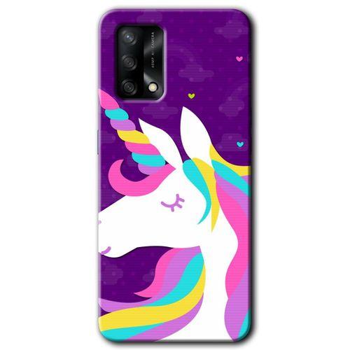 BeRa Aksesuar Oppo A74 Kılıf Baskılı Kapak - Unicorn Sleep +Tam Kaplayan Mat Seramik