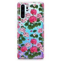 Huawei P30 Pro Kılıf Sardunya Çiçeği Arka Kapak Koruma Desenli Full Koruyucu