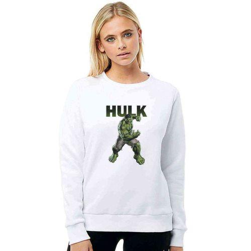 Hulk Baskılı Beyaz Kadın Sweatshirt