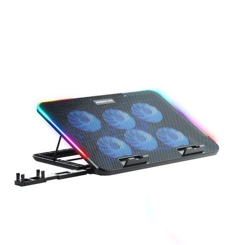 Classone Gaming M60 Laptop Soğutucu , Notebook Stand,10 RGB ışık kontrolü, 15.6 -17 inch , Hız kontrolü , 6 Büyük fan ,Telefon standı, 2 USB