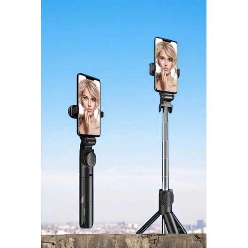 Tripod Kablosuz Bluetooth Bağlantılı Selfie Çubuğu 360 Derece Dönebilen