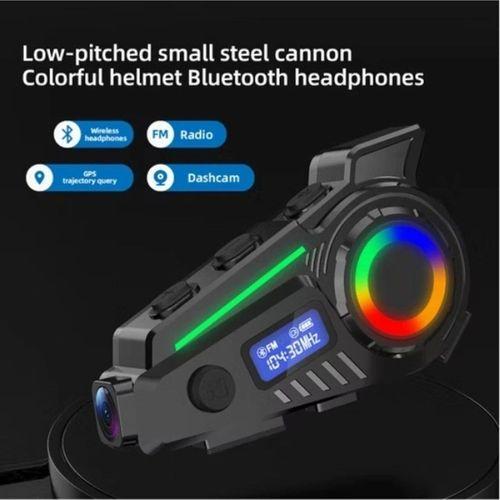 K19 Kameralı Motosiklet Kask Bluetooth Kulaklık Su Geçirmez Intercom Radyolu Hafıza Kartlı