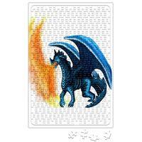 Dragao Em Tons De Azul Cuspindo Fogo Puzzle 240 Parça Yapboz