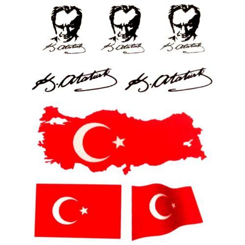 Dekoratif Etiket Sticker Türkiye Bayrakları 80X120Mm Dl-001 - 4 adet