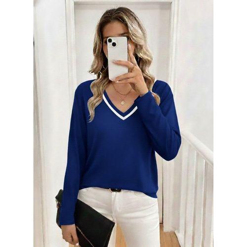 Kadın Uzun Kollu V Yakalı Viskon Iki Iplik Bluz