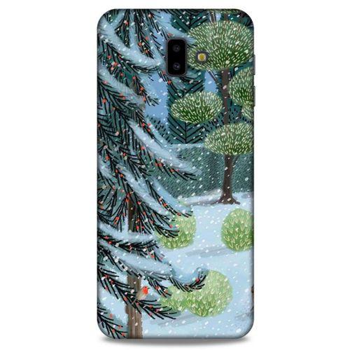 Samsung Galaxy J6 Plus Kılıf Snowix (43) Thin Fit Kılıf Beyaz Yeşil